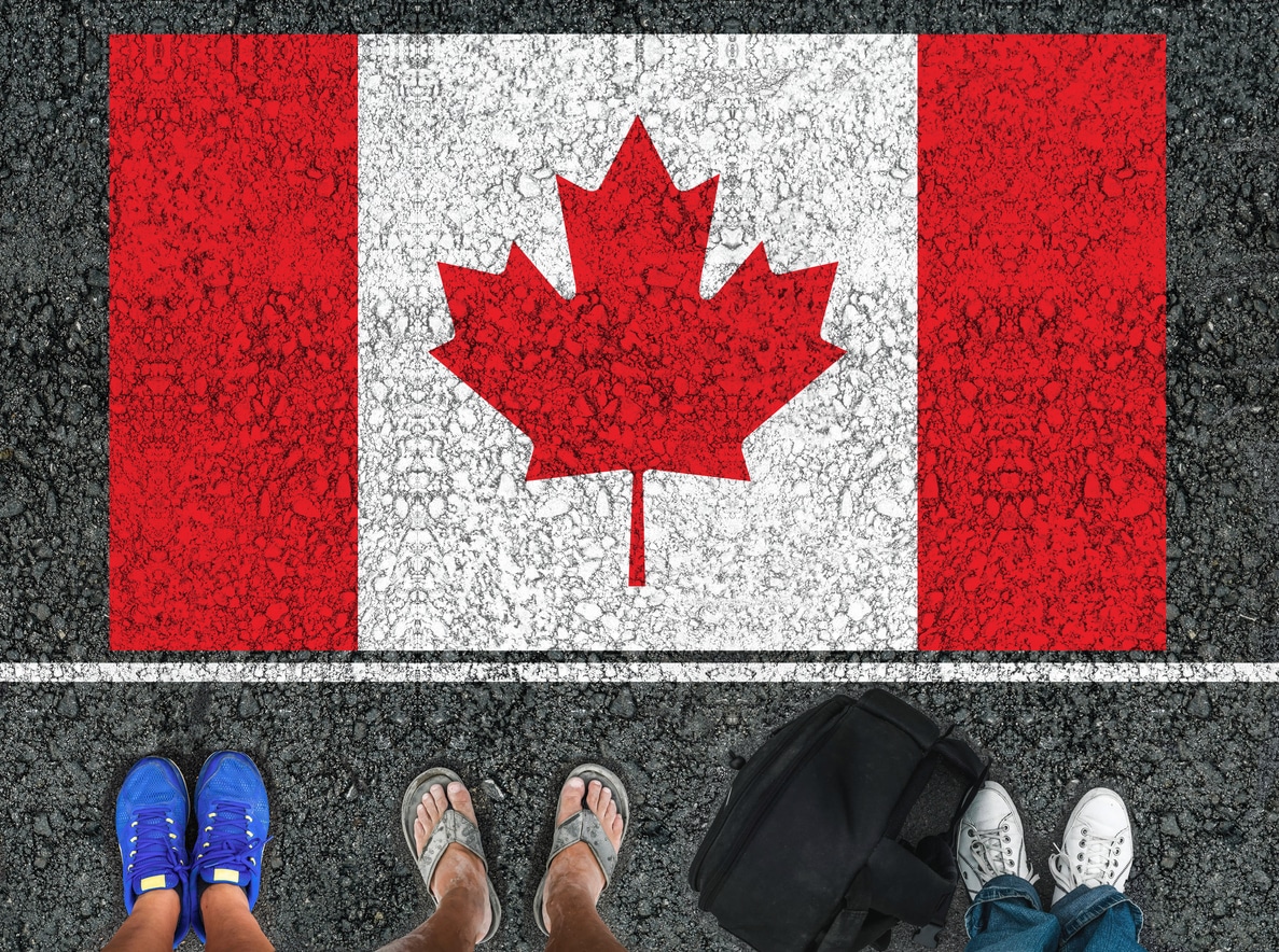 legs and flag of Canada